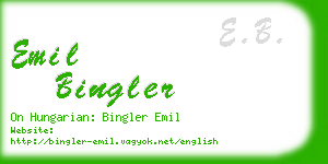 emil bingler business card